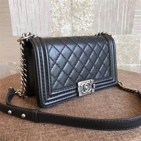 chanel black quilted leboy|Chanel boys handbags.